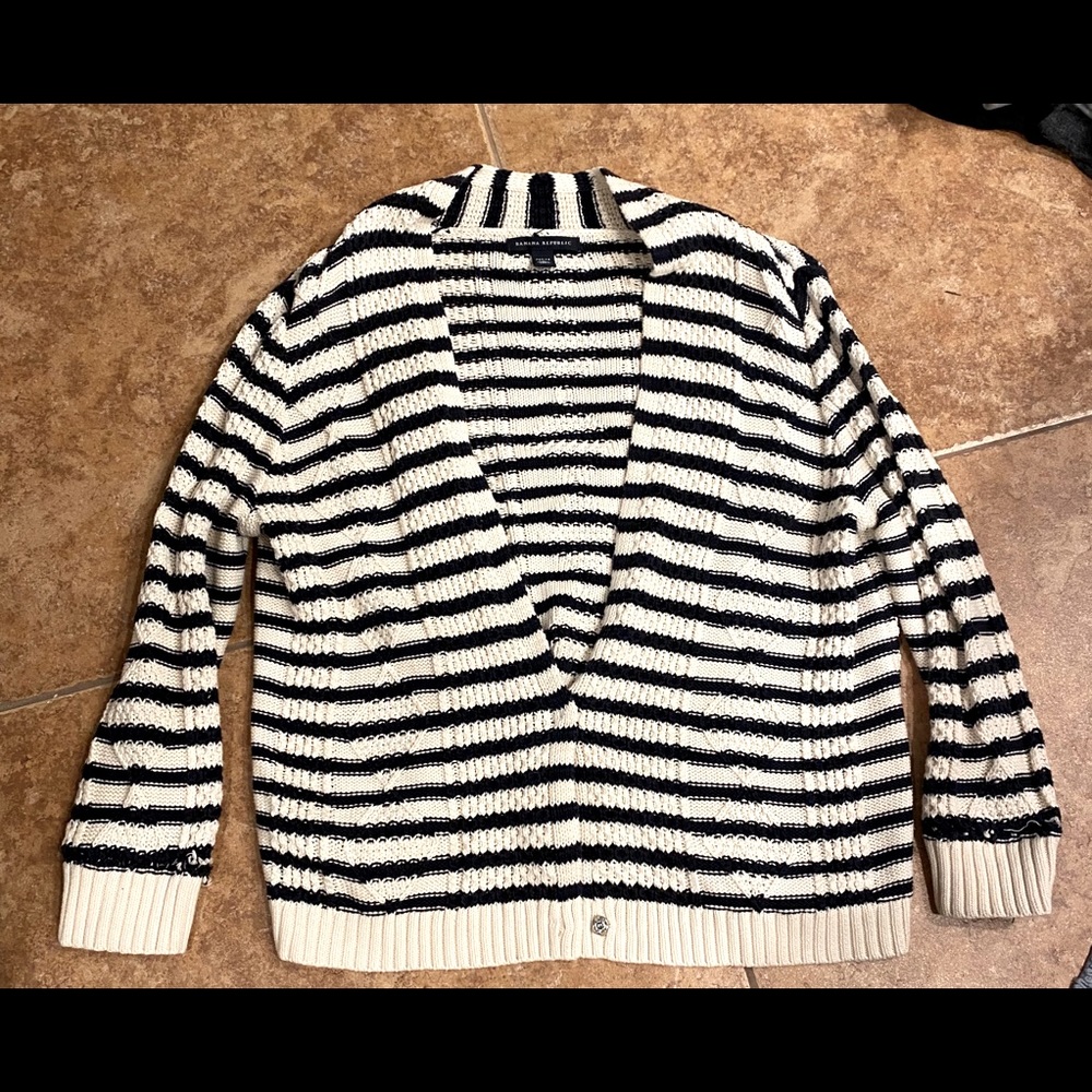 Navy/ivory sweater cardigan